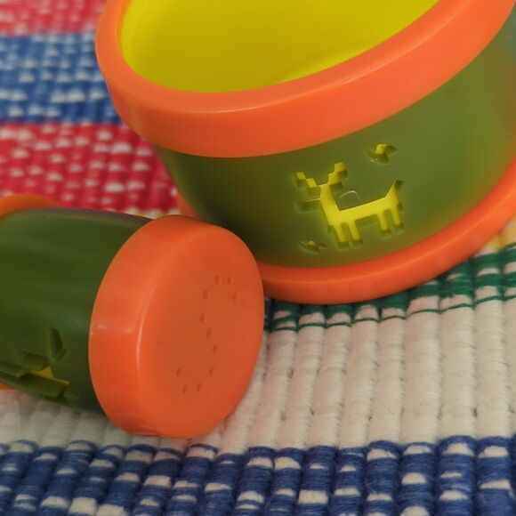 Vintage drum shape native American salt and pepper and container 70s - Picture 7 of 8